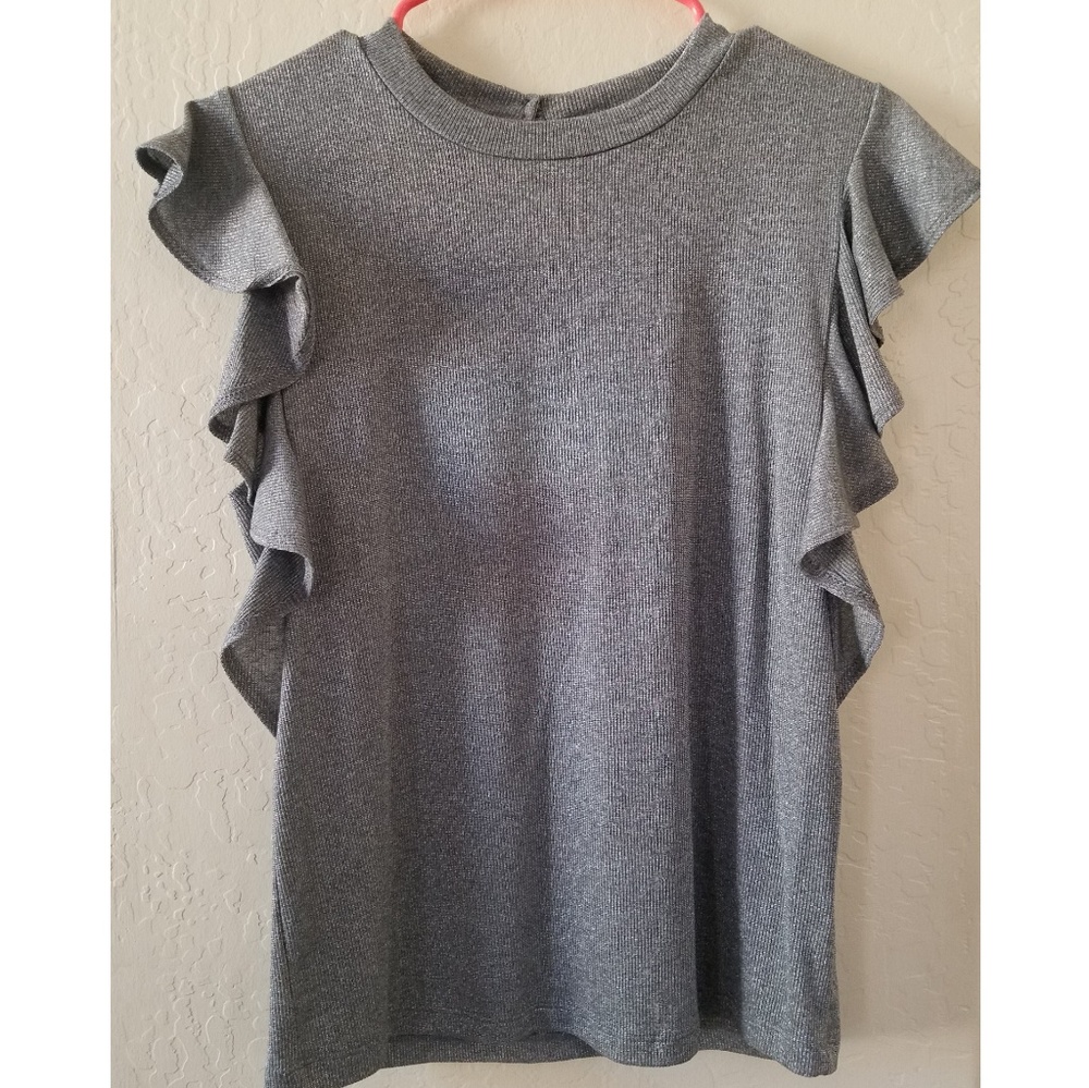 Shimmery gray blouse